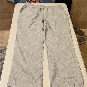 Linen striped pant